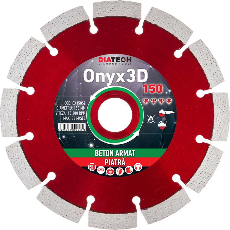 OX150SZ DISC DIAM ONYX SEGMENTAT 150